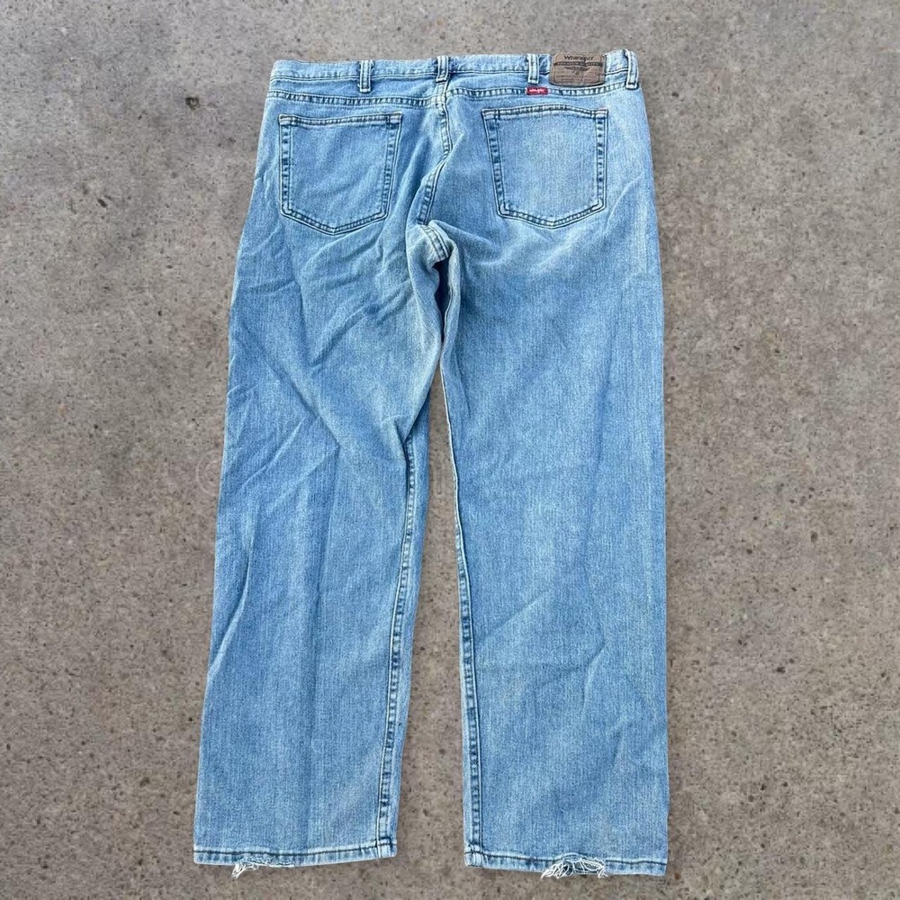 Wrangler‎ 5 Star Relaxed Fit Flex Denim Jeans Light Wash Distressed Mens 38x29